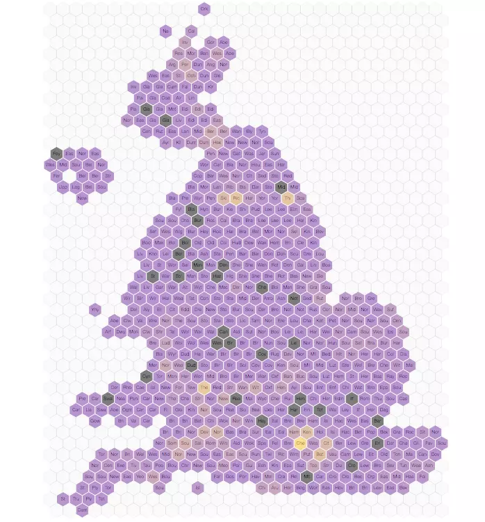 Hex map showing signatures for banning grouse hunting.
