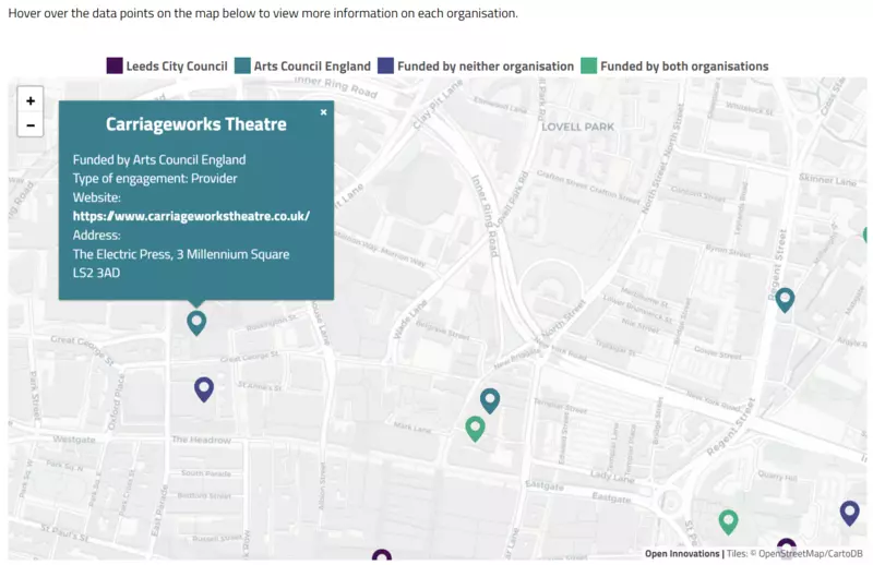 The cultural organisations map