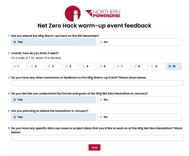 A feedback form example