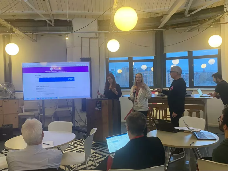 Team presenting at the Net Zero Hack day.