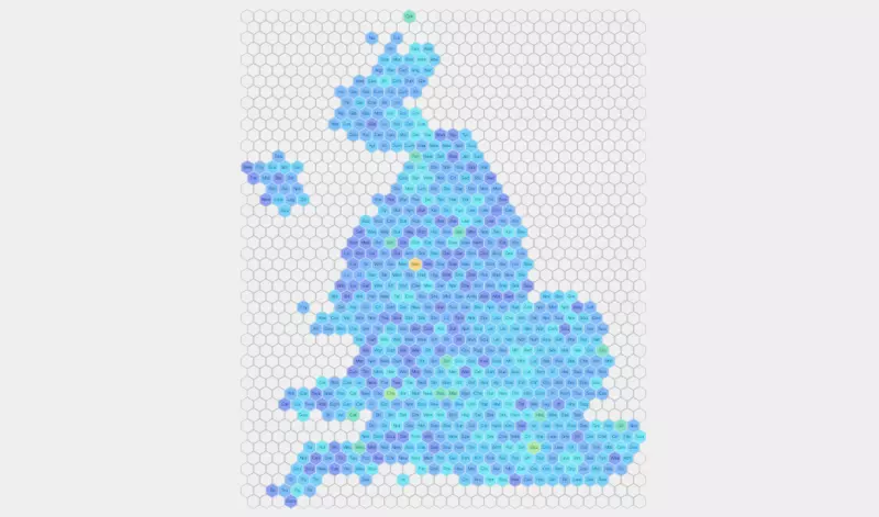UK hex heatmap of candidates