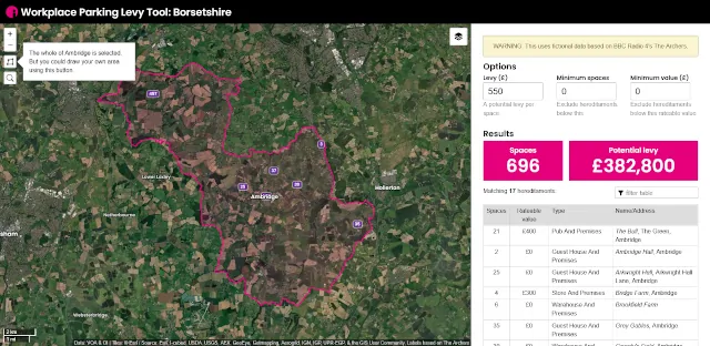 A workplace parking levy tool for Borsetshire
