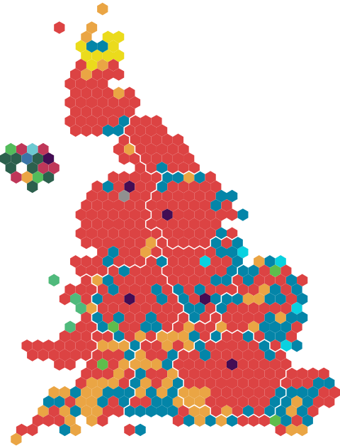 General Election hex map