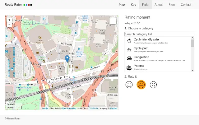 Route Rater interface